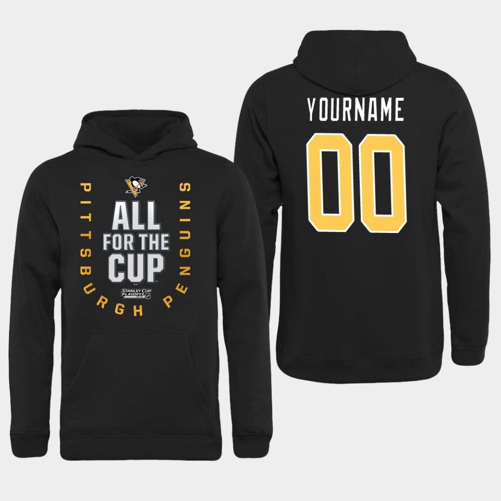 Men NHL Pittsburgh Penguins customized black All for the Cup Hoodie->pittsburgh penguins->NHL Jersey